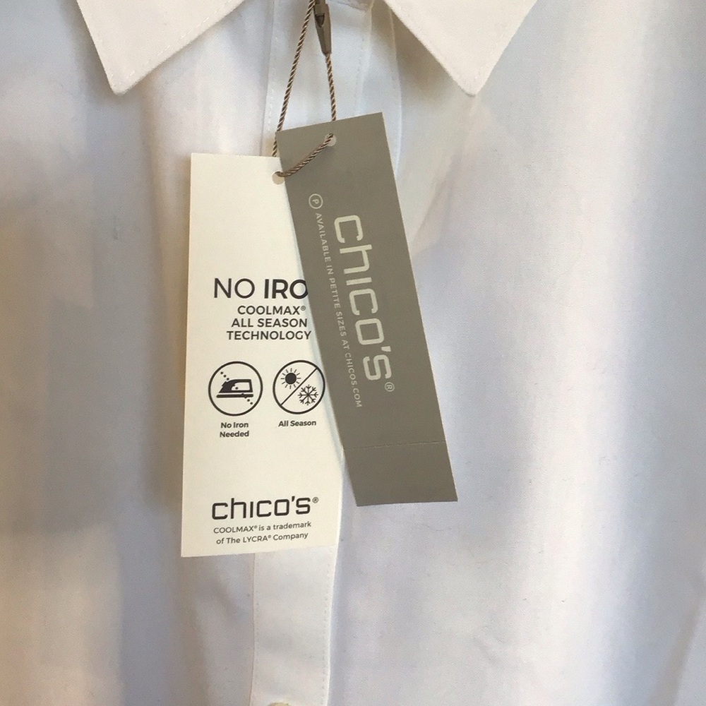 Chico’s 100% Linen No Iron Button Down Shirt size 2.5 - Picture 5 of 8